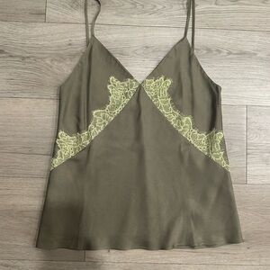 Rag & Bone Khaki Satin Cami Top